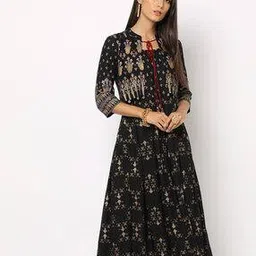 fusion Floral Print A-line Dress with Mock Jacket-picture-25