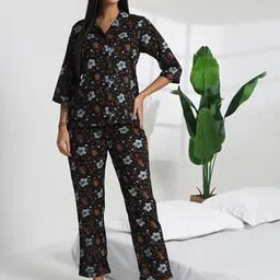 banno's swagger Women Floral Print 2-Piece Shirt with Pants-picture-23