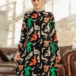 derifa Women Printed Shirt Dress-picture-46