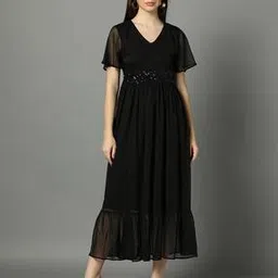 van heusen Women Fit & Flare Dress with Embellishments-picture-46