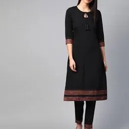ziyaa Geometric Print Straight Kurta-picture-34