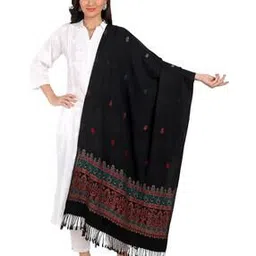 hk colours of fashion Wool Stole with Floral Woven Motifs-picture-36