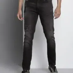 the indian garage co Mid-Wash Distressed Slim Fit Jeans-picture-20