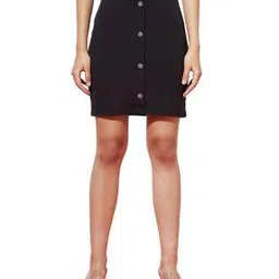spunkies Ribbed Pencil Skirt with Button Accent-picture-48