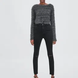 kotty High-Waist Skinny Jeans with Distress-picture-23