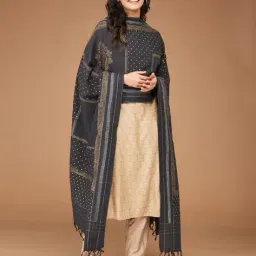 fabindia Women Printed Dupatta with Tassels image 1