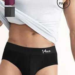 14 fab Pack of 3 Typographic Print Briefs with Elasticated Waistband-picture-40