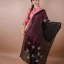 shawkh Women Embroidered Stole with Tassels-picture-16