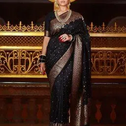 anjaneya sarees Banarasi Woven Saree with Contrast Border-picture-30