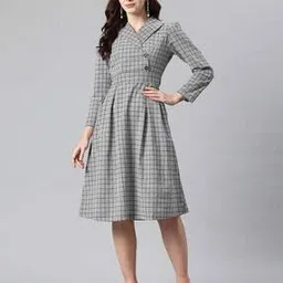 cottinfab Women Cotton Checks A-line Dress-picture-34
