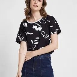 spykar Women Printed Boxy Fit Crop T-Shirt-picture-30