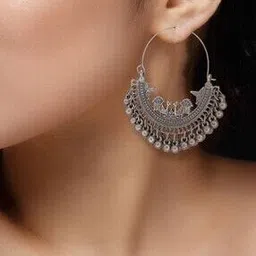 abhinn Oxidised Peacock Hoop Earrings -picture-43