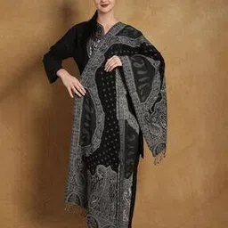 exotic india Women Paisley Pattern Stole with Tassels-picture-48