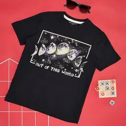 pantaloons junior Boys Typographic Print Regular Fit T-Shirt  image 1