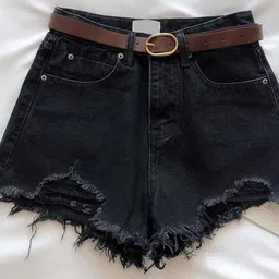 outzidr global Women Cotton High Rise Shorts image 1