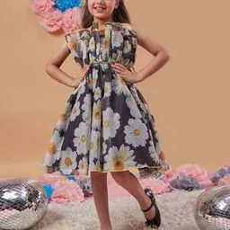 pspeaches Girls Floral Print Fit & Flare Dress-picture-10