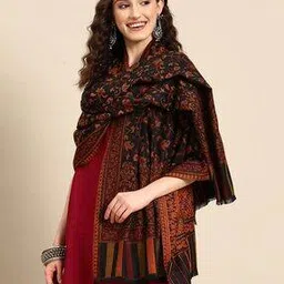 signet -scarves & shawls Floral Woven Shawl with Contrast Border-picture-42