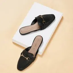 forever glam by pantaloons Women Pointed-Toe Slip-On Mules-picture-15