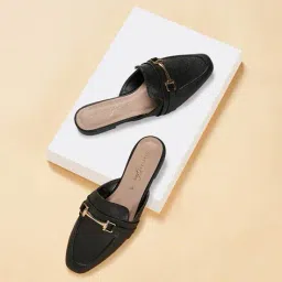 forever glam by pantaloons Women Pointed-Toe Slip-On Mules image 1