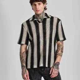 snitch Men Striped Polo T-Shirt with Short Sleeves image 1