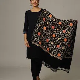 handicraft-palace Women Embroidered Stole with Tassels-picture-44