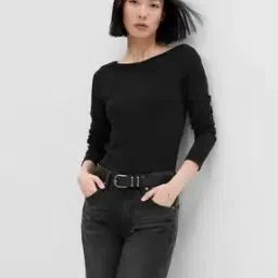 Women Slim Fit Boat-Neck Top-image-18