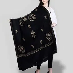 swi stylish Women Embroidered Shawl with Frayed Hem-picture-14