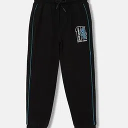 blue giraffe Typographic Print Joggers with Elasticated Drawstring Waist-picture-35