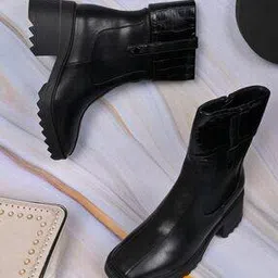 ronnie grey Women Round-Toe Mid-Calf Boots-picture-13