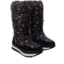 little surprise box Black & Silver Snowflake Women Winter Snow Boots image 1