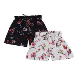 arshia fashions Pack of 2 Floral Print Shorts with Elasticated Drawstring Waist-picture-34