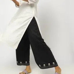 Embroidered Flat-Front Pants-picture-48
