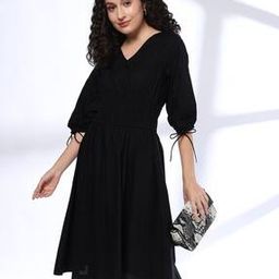 fig Women V-Neck A-Line Dress-picture-30