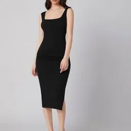 Women Square-Neck Bodycon Dress-image-4
