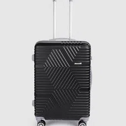 teakwood leathers Geometric Pattern Trolley Bag with Number Lock-picture-44