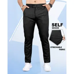indiclub Men Relaxed Fit Flat-Front Trousers image 1