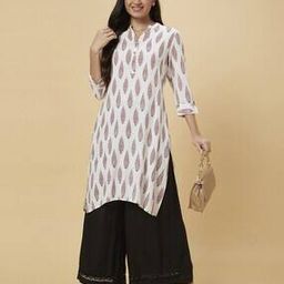 globus Floral Lace Hem Design Flared Ethnic Palazzos-picture-29