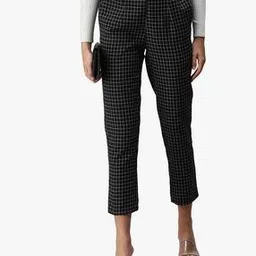 demoza Checked Ankle-Length Pants with Insert Pockets-picture-24