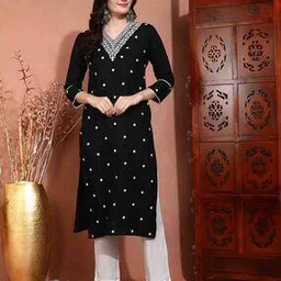bikasaab Women Embroidered A-Line Kurta-picture-10