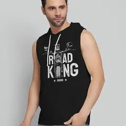 Men Graphic Print Hooded Sando Vest-image-0