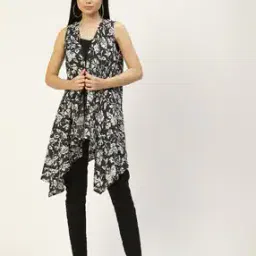 Floral Print Open-Front Shrug-image-0