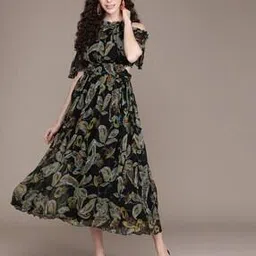 label ritu kumar Floral Print Fit & Flare Maxi Dress-picture-34
