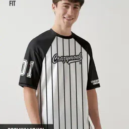 crazymonk Men Graphic Print Oversized Crew-Neck T-Shirt image 1