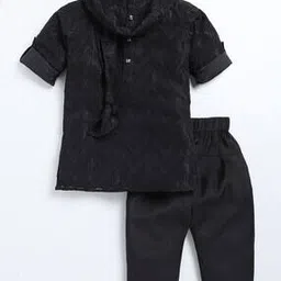 little collars Boys Embellished Kurta Pyjama Set-picture-18