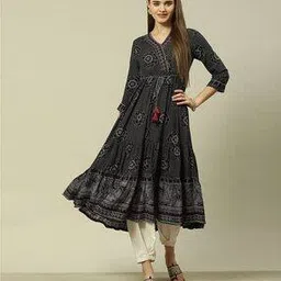 rangriti Women Floral Print V-Neck Tiered Dress-picture-33