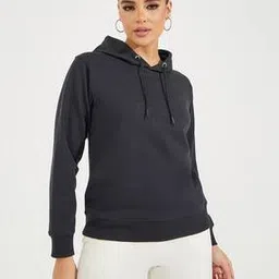 styli Women Regular Fit Hoodie with Ribbed Hem-picture-17