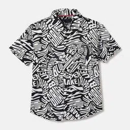 Boys Cotton Typographic Regular Fit Shirt-image-19