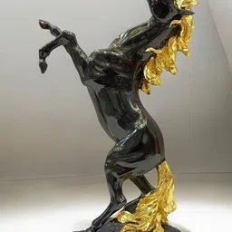 sankalan creations Polyresin Jumping Horse Black image 1