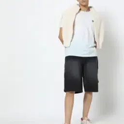 Men Mid-Wash Regular Fit Carpenter Shorts-image-45