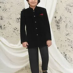 Boys Sherwani Set with Welt Pocket-image-1